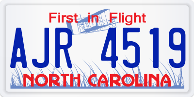 NC license plate AJR4519