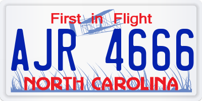 NC license plate AJR4666
