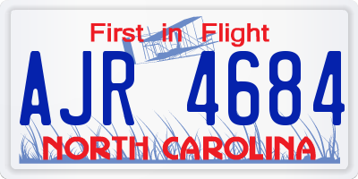 NC license plate AJR4684