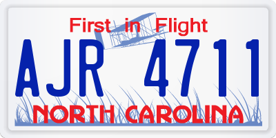 NC license plate AJR4711