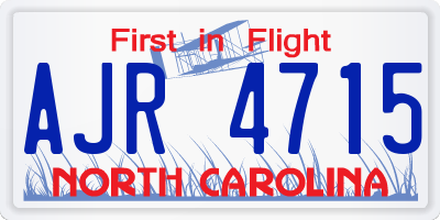 NC license plate AJR4715