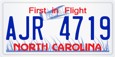 NC license plate AJR4719