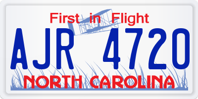 NC license plate AJR4720