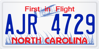 NC license plate AJR4729