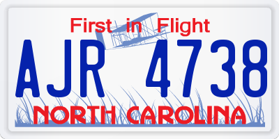 NC license plate AJR4738