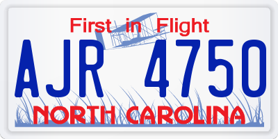 NC license plate AJR4750