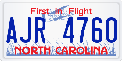 NC license plate AJR4760
