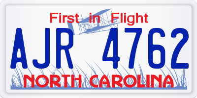 NC license plate AJR4762