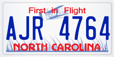 NC license plate AJR4764
