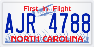 NC license plate AJR4788