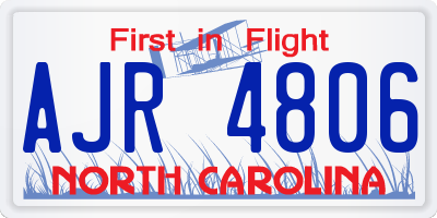 NC license plate AJR4806