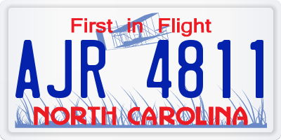 NC license plate AJR4811