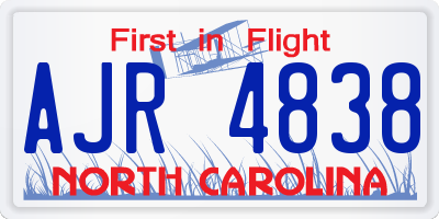 NC license plate AJR4838