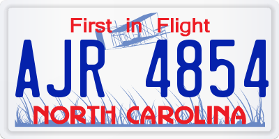 NC license plate AJR4854