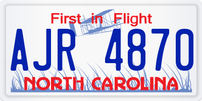 NC license plate AJR4870
