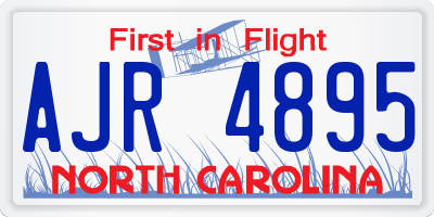 NC license plate AJR4895