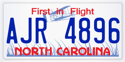 NC license plate AJR4896