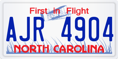 NC license plate AJR4904