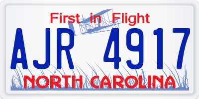 NC license plate AJR4917
