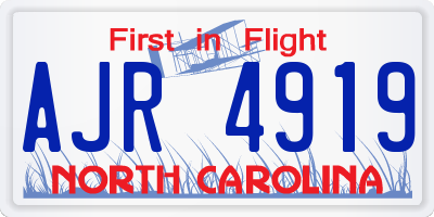 NC license plate AJR4919