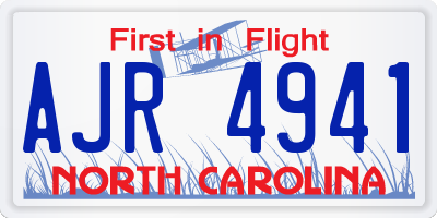 NC license plate AJR4941