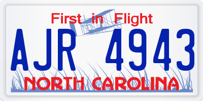 NC license plate AJR4943