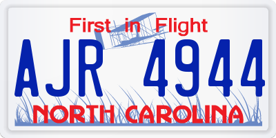NC license plate AJR4944