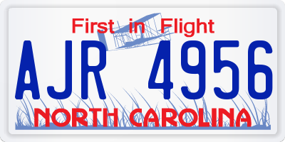NC license plate AJR4956