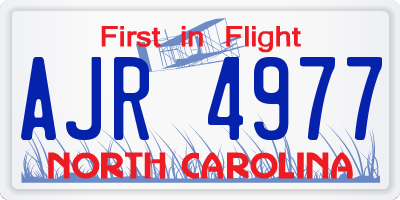 NC license plate AJR4977