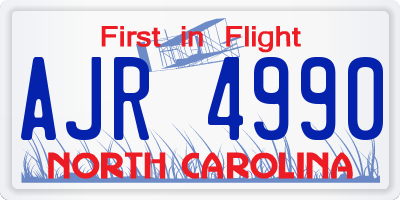 NC license plate AJR4990