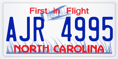 NC license plate AJR4995