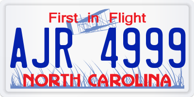 NC license plate AJR4999