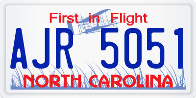 NC license plate AJR5051