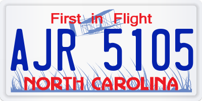 NC license plate AJR5105