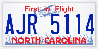 NC license plate AJR5114