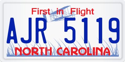 NC license plate AJR5119