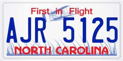 NC license plate AJR5125