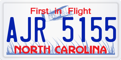 NC license plate AJR5155