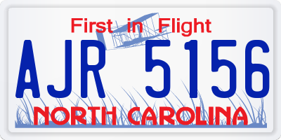NC license plate AJR5156