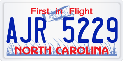NC license plate AJR5229