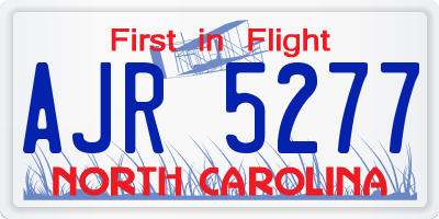 NC license plate AJR5277