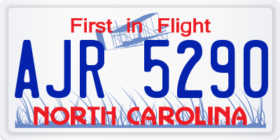 NC license plate AJR5290