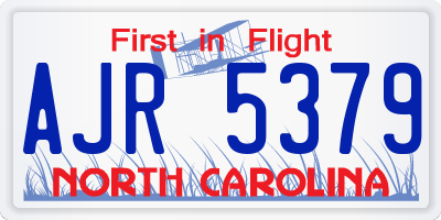 NC license plate AJR5379