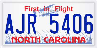 NC license plate AJR5406