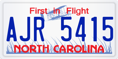 NC license plate AJR5415