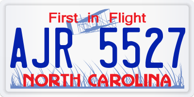 NC license plate AJR5527