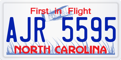 NC license plate AJR5595