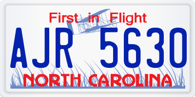 NC license plate AJR5630