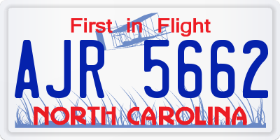 NC license plate AJR5662