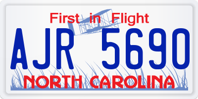 NC license plate AJR5690